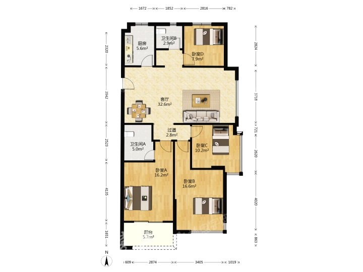 中国铁建德信君宸,德信君宸东边套 正对泳池 宝龙旁 此价格包含一个车位10