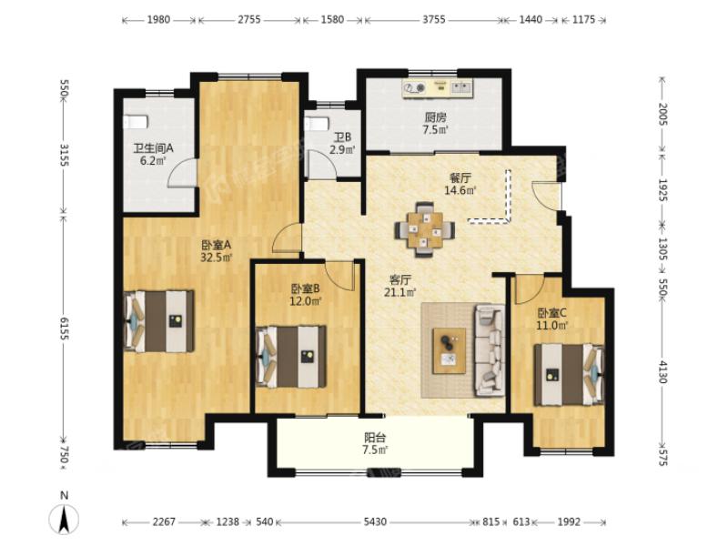 通州市城北精装4室2厅2卫二手房出售9