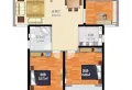 麒麟嘉园1400元/月90㎡3室2厅1卫1阳台毛坯，8