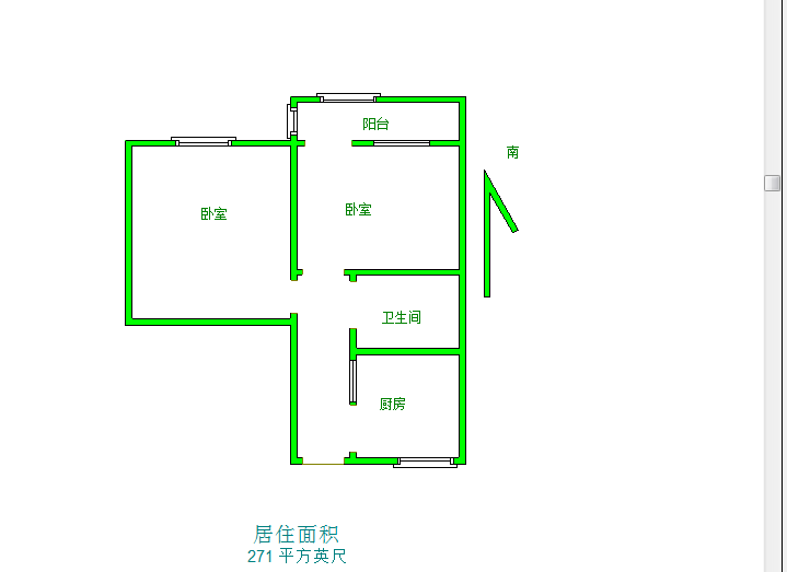 城区城南毛坯2室0厅1卫二手房出售10