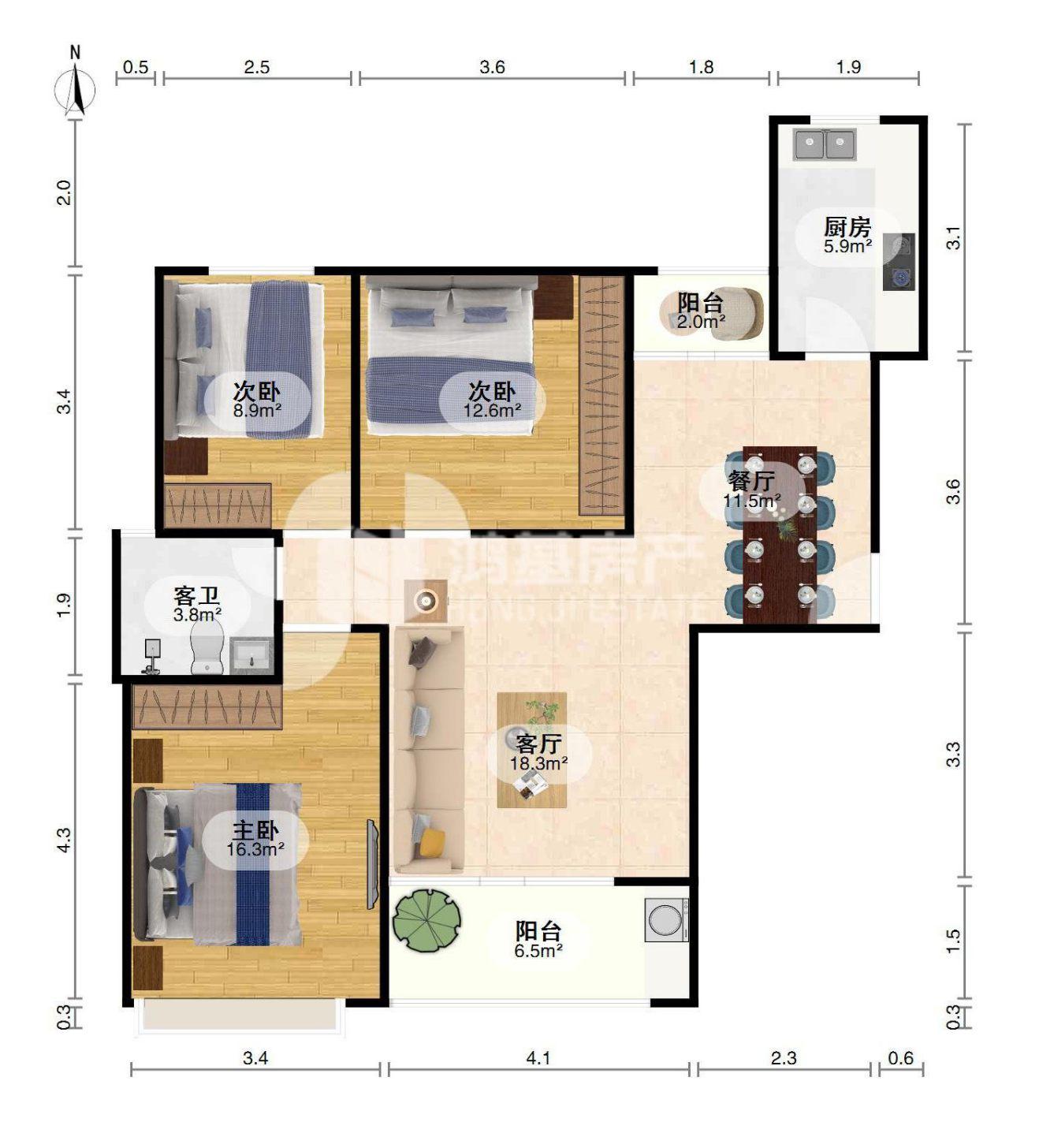 恒大御景,房东诚心售卖 看房预约 采光充足 户型方正13