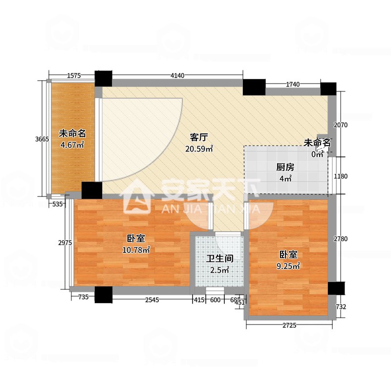 恒宁城市广场,恒宁城市广场66平米2室2厅1卫毛坯46万带大露台花园13