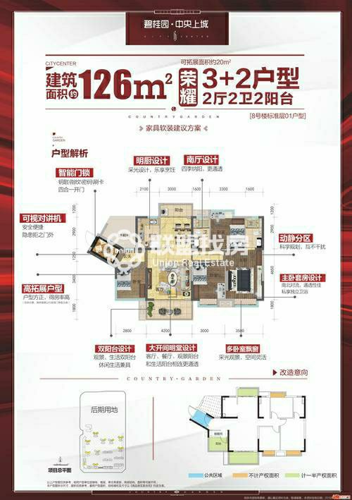 碧桂园中央上城,中央上城5房东边户南北通透大阳台14