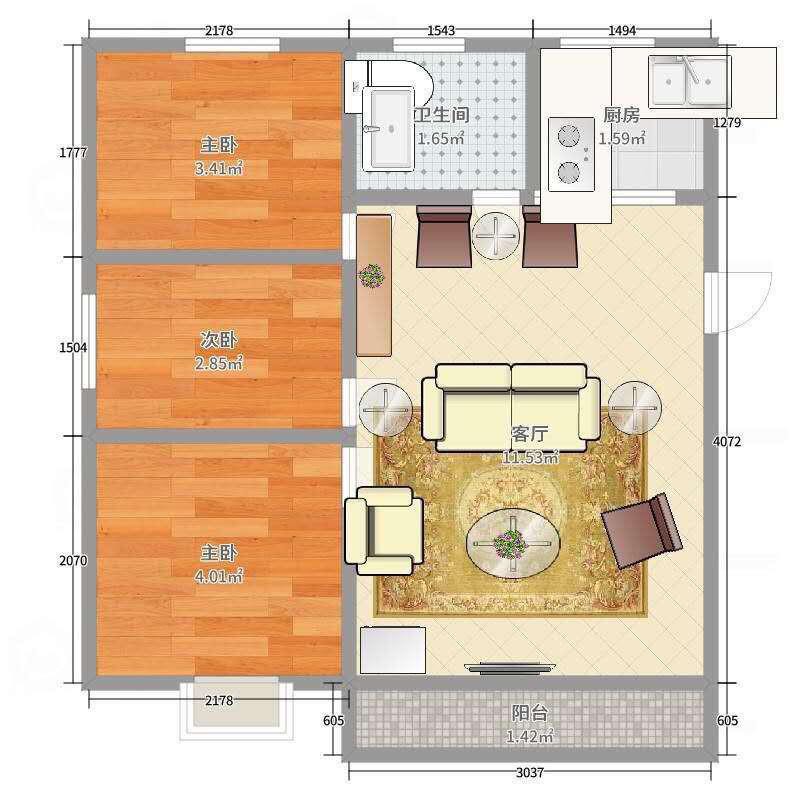 新密市新密精装3室2厅1卫二手房出售11