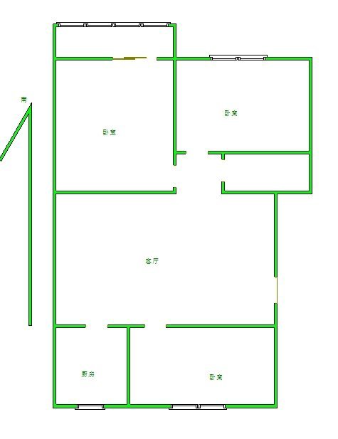 宝龙花园2室2厅1卫朝南北普通出租8