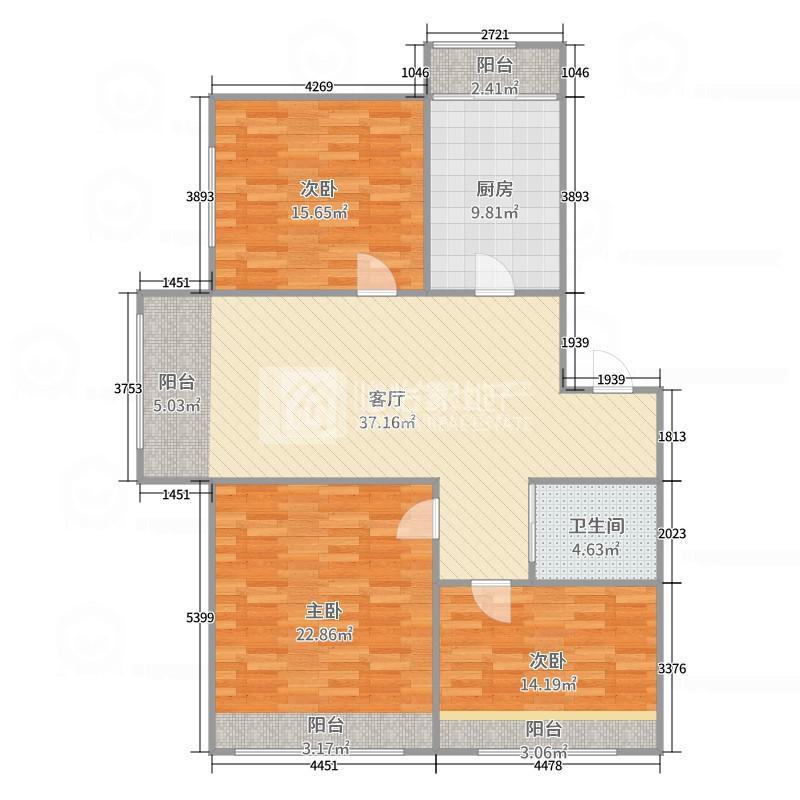 中植方洲苑,中植方洲苑南北三室一厅拎包入住9