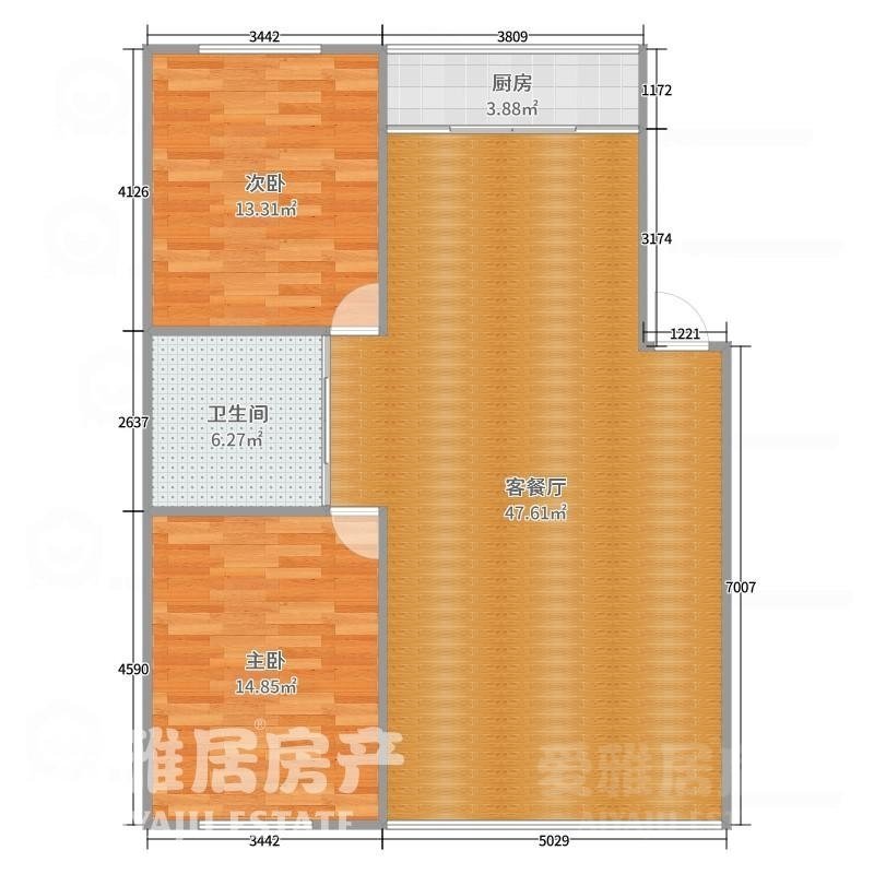 银通华府,银通华府电梯25层面积106 2室2厅1卫南北通厅精装带物11