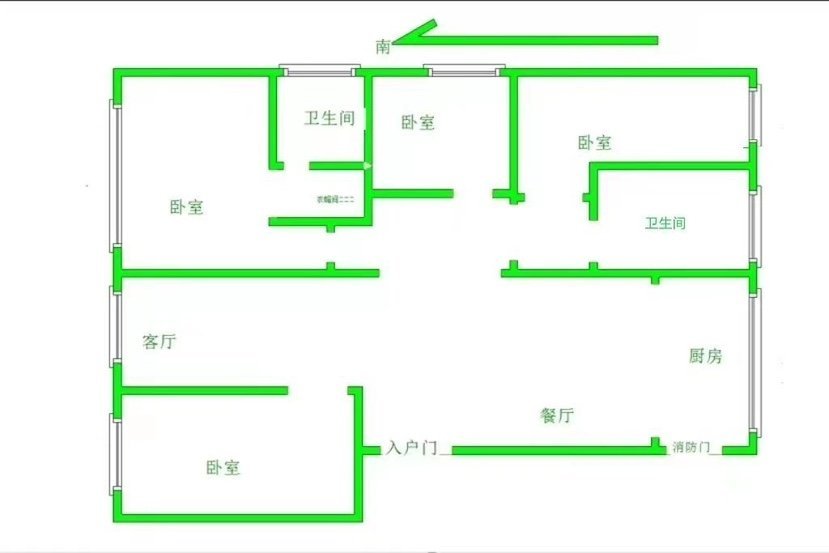 城区城南毛坯4室2厅2卫二手房出售14