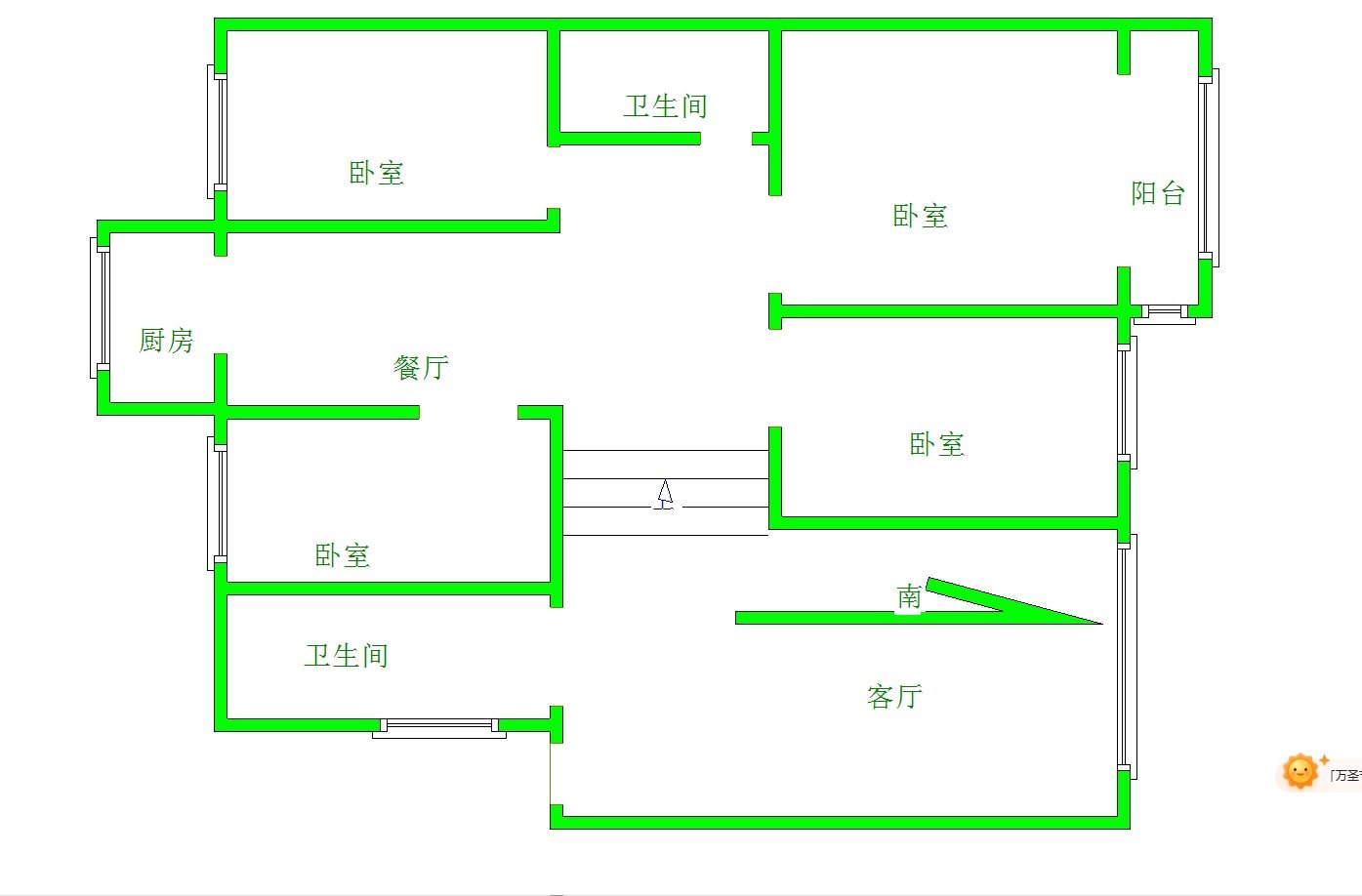 长邯小区,错层结构，南北四居室，已加装电梯13