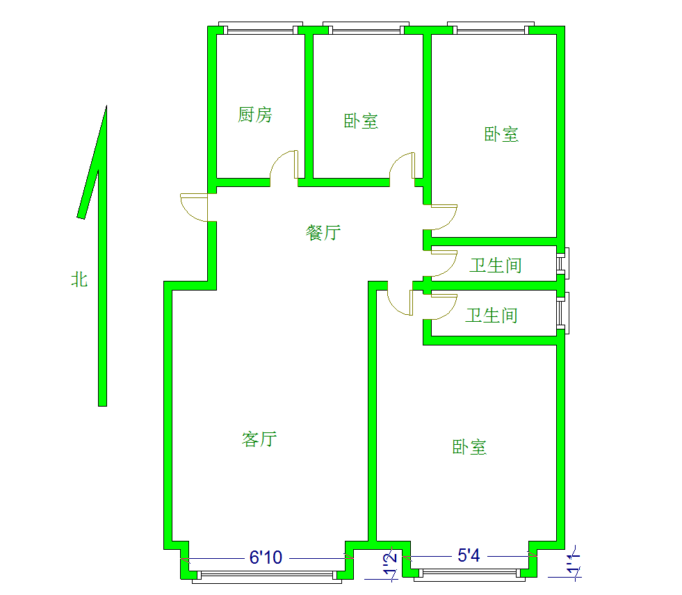 孟达国际新城A2区,孟达国际新城A2 128平米14