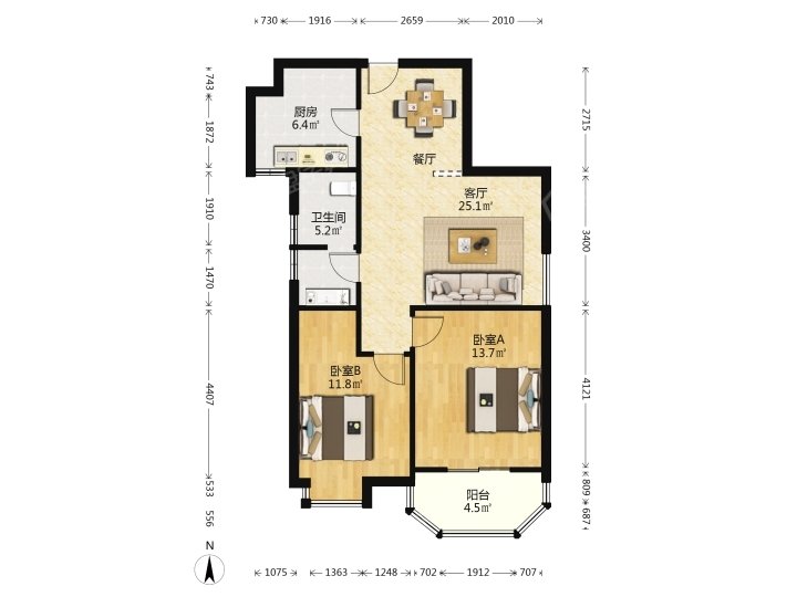 新城区建工路普通2室2厅1卫二手房出售8