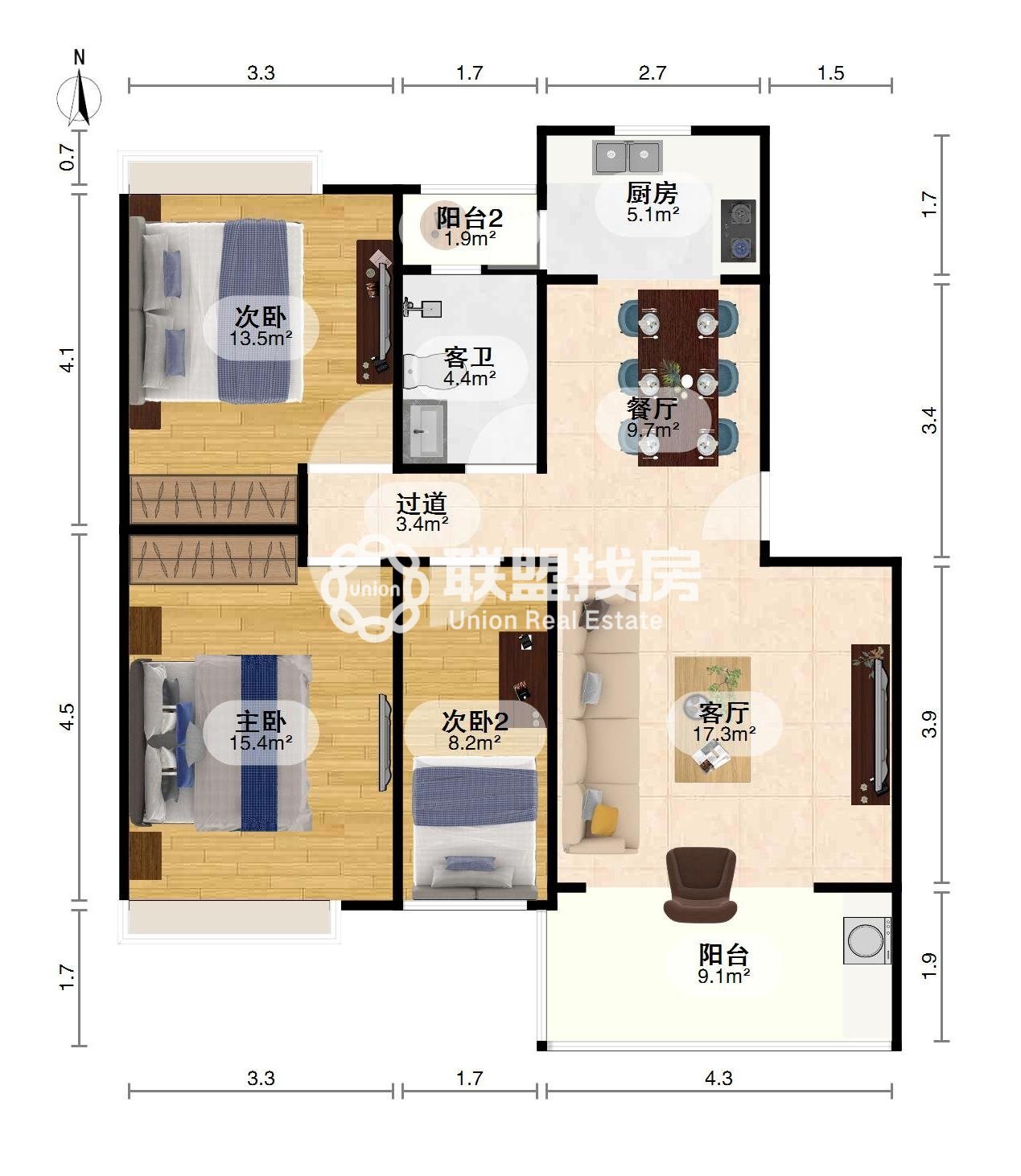 普罗旺斯,普罗旺斯精装2+1房53万11