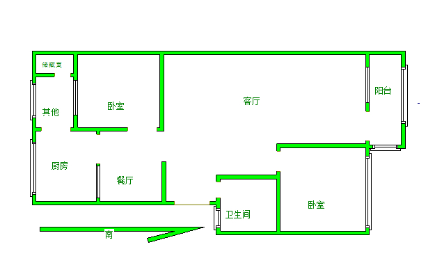 城区城区毛坯2室2厅1卫二手房出售9