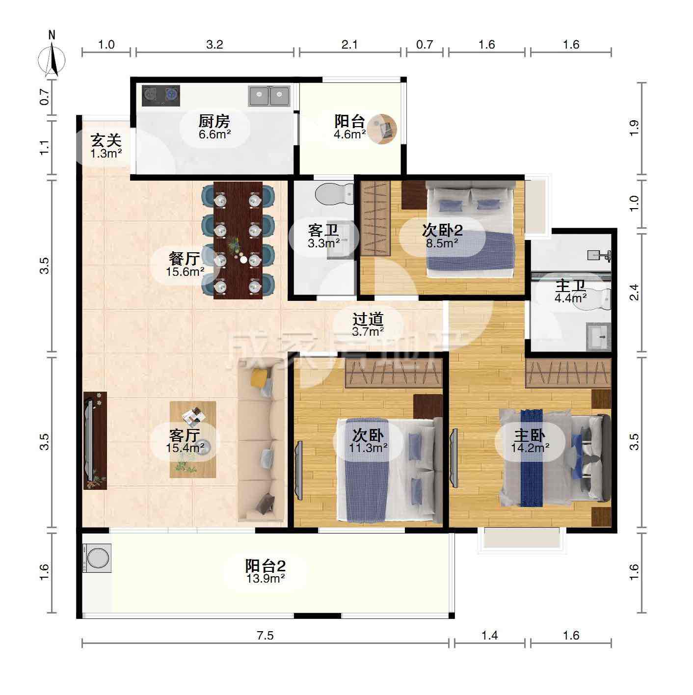 天悦尚城,天悦尚城63万元129㎡3室2厅2卫2阳台毛坯，好房出售10