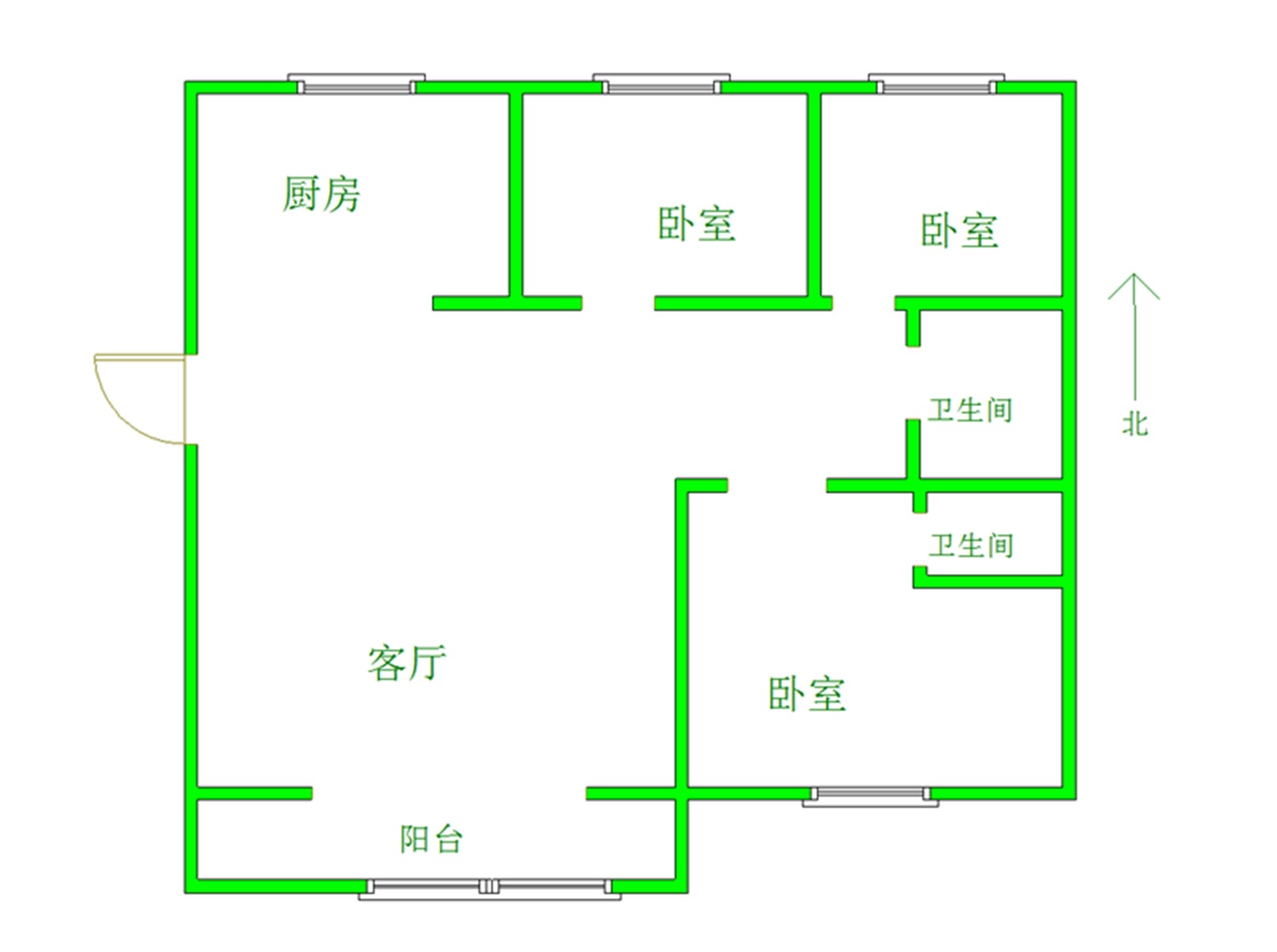 临渭区城中精装3室2厅2卫二手房出售14