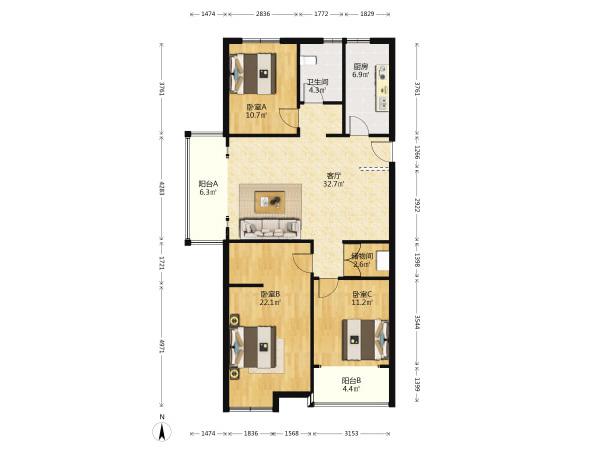 新华锦鸿仕雅居,市北区新都心鸿仕雅居 20万+2018年精装修大套三 全明9