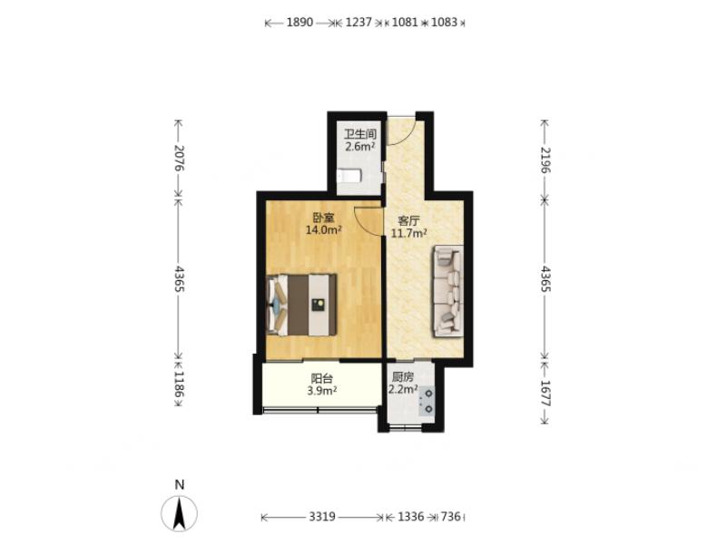 文思新村,文思新村纯板房，户型1室1厅1卫1阳台急售！房型极 佳！5