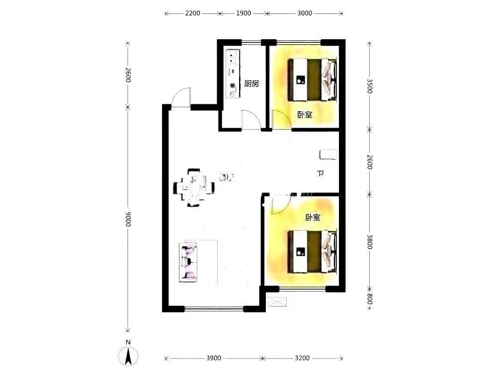 紫轩二期100平2室2厅1卫简装带地下室诚意出售-紫轩二期二手房价