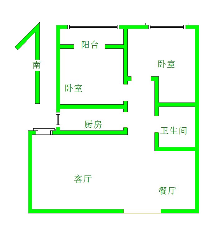 金潞苑,朝南精装二居可改3居9