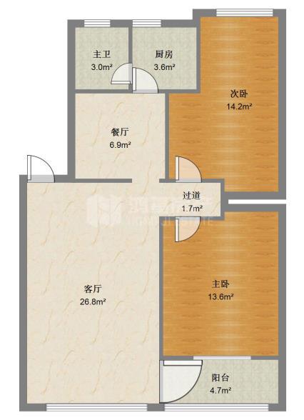 荣昌小区,干净整洁，随时入住，荣昌小区2室2厅1卫1阳台8