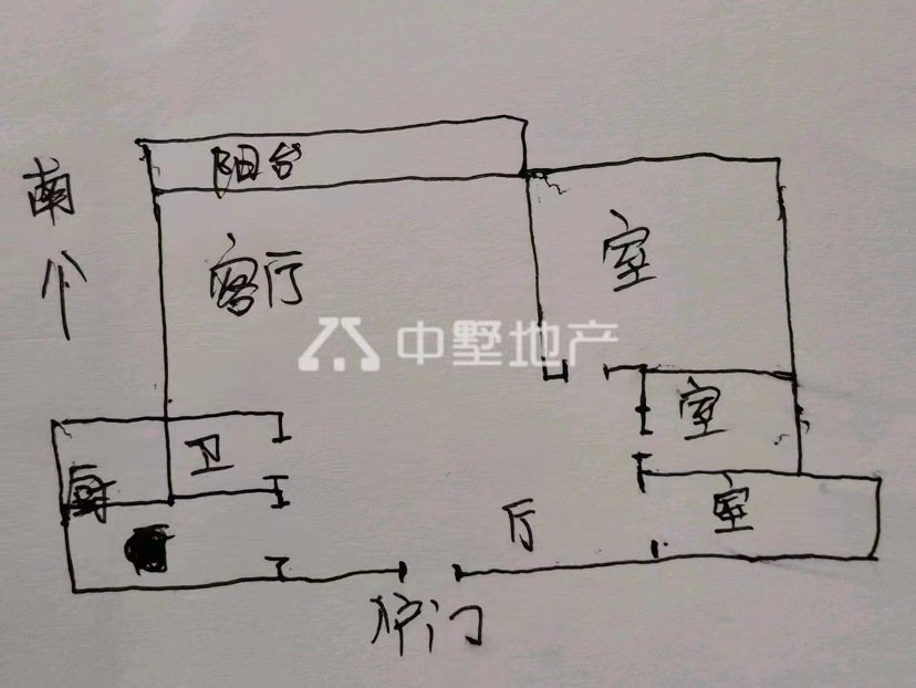 通成紫都华苑,纯毛坯三房 前排河景10