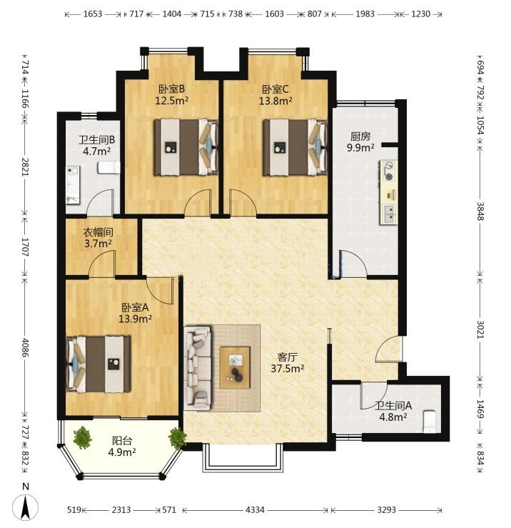 新城区建工路普通3室2厅2卫二手房出售11