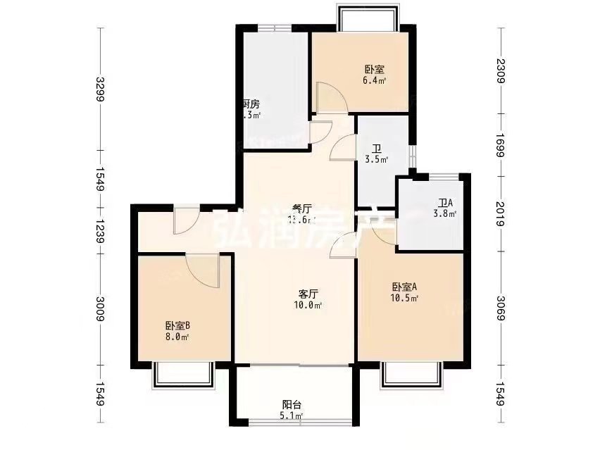 阳光小区136平3室2厅2卫简装诚意出售-阳光小区二手房价