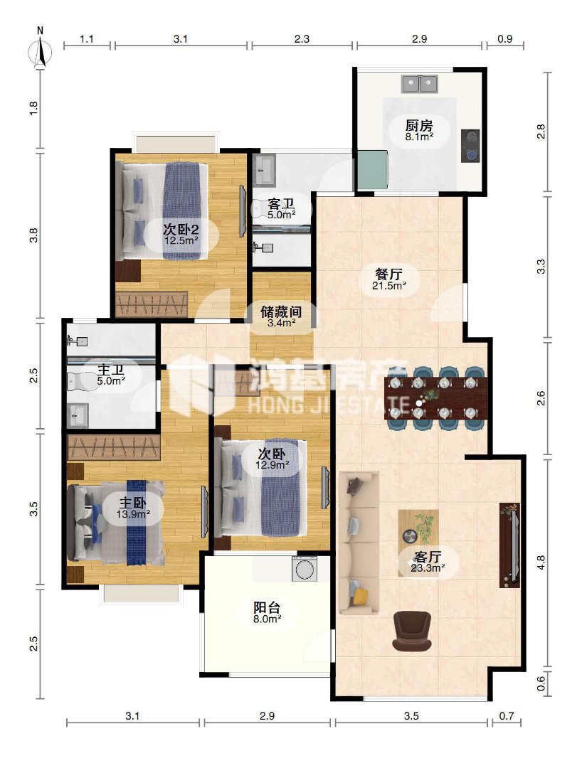 居住主题公园丁香怡景,居住主题公园丁香怡景毛坯城北高档小区纯本西班牙风格3