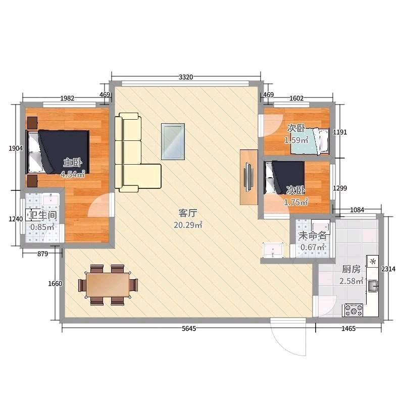 涪城区高水精装3室2厅2卫二手房出售13