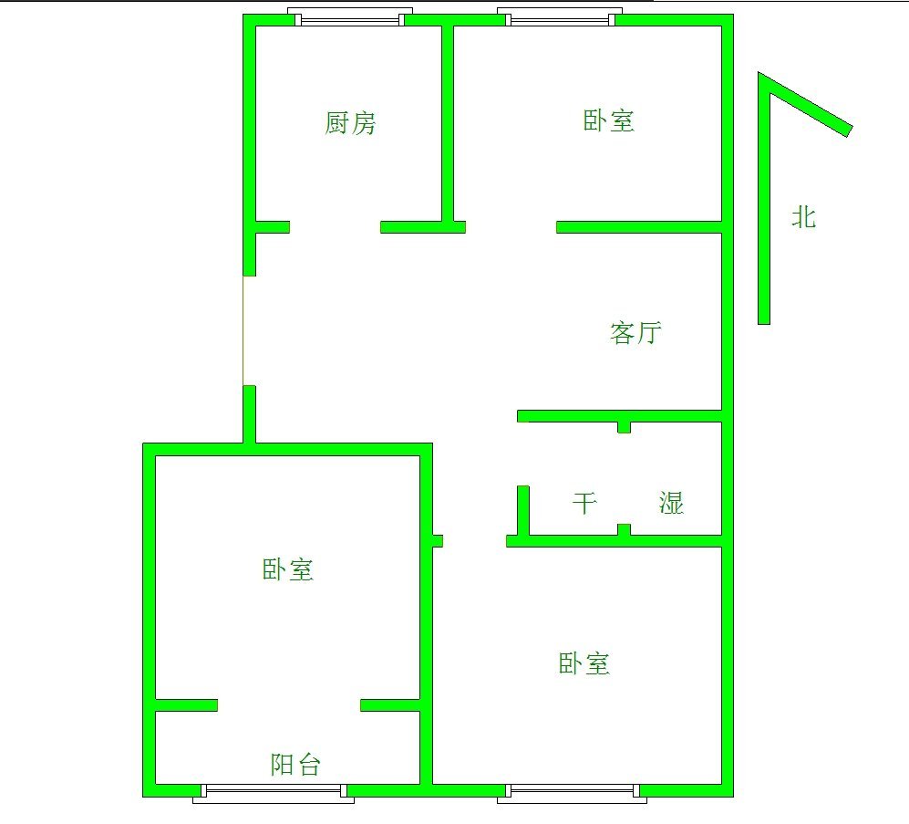 宝龙花园,南北通透户型，，，，，，14