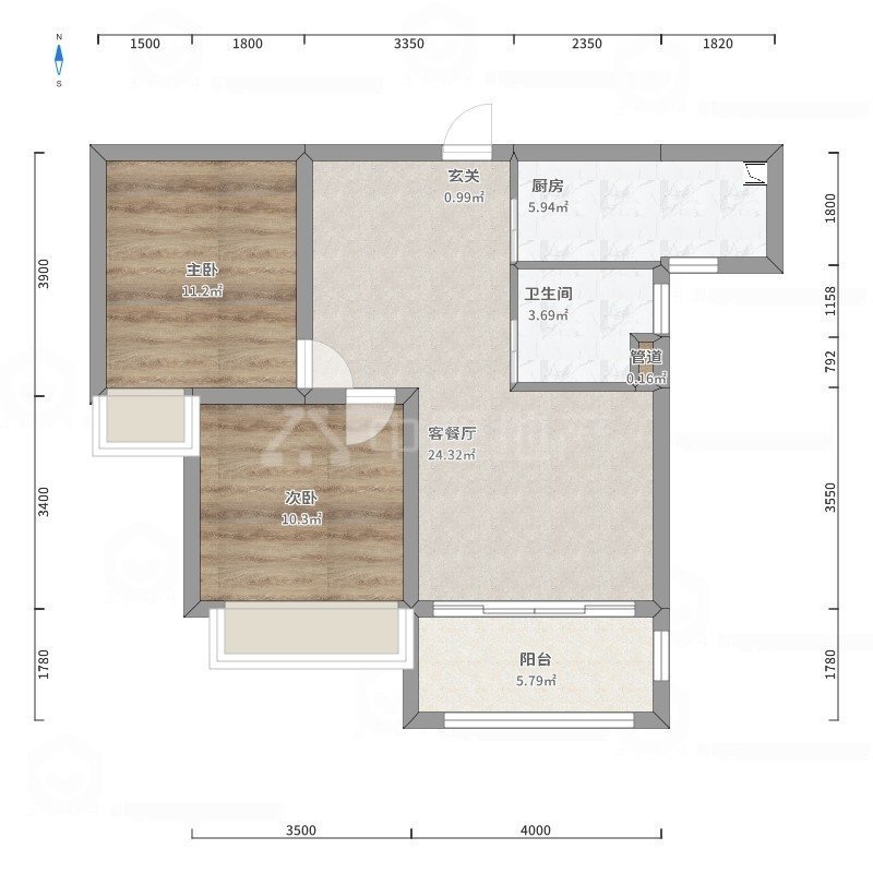 中至信壹号庄园,中至信壹号庄园82.95㎡2室2厅1卫1阳台精装，业主急售10