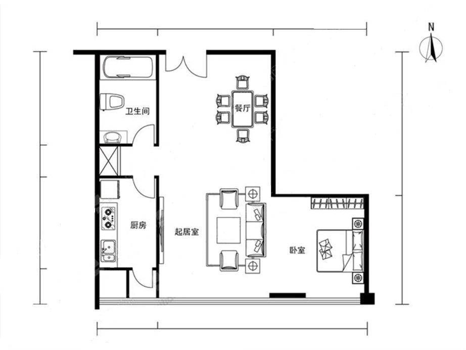 财富中心公寓,高层稀有南向小户型 房屋空置 随时可看 诚意出租3