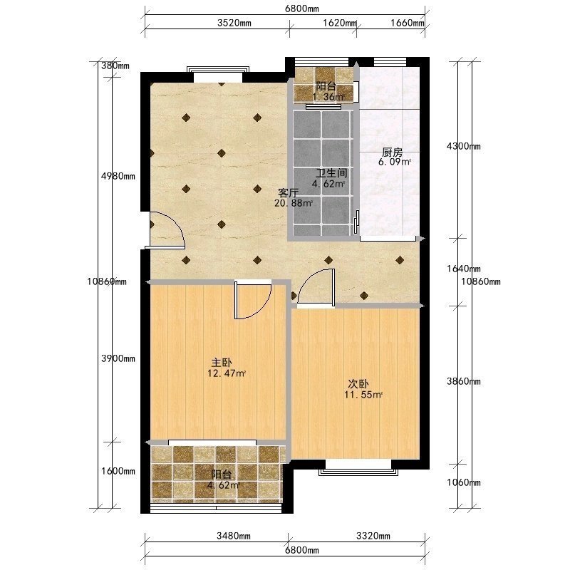 富仕名邸一期,2室2厅1卫1阳台3800元/月,环境幽静,居住舒适8