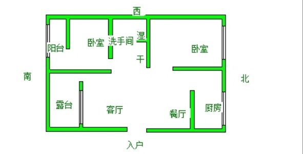 运河庭院2室2厅1卫朝南北毛坯出租15