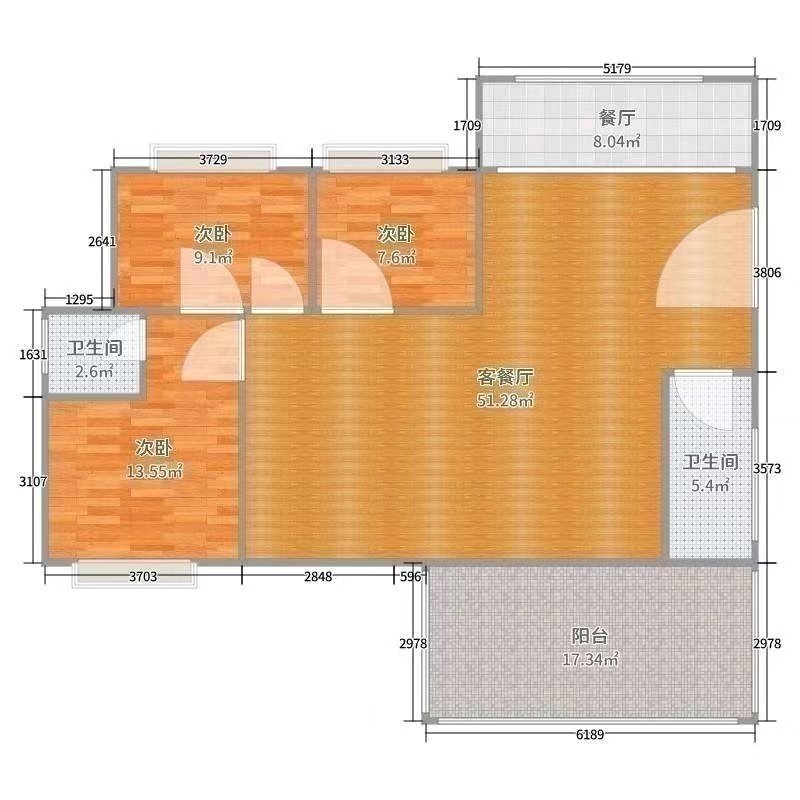 凉都印象城4室2厅2卫朝西精装出租12