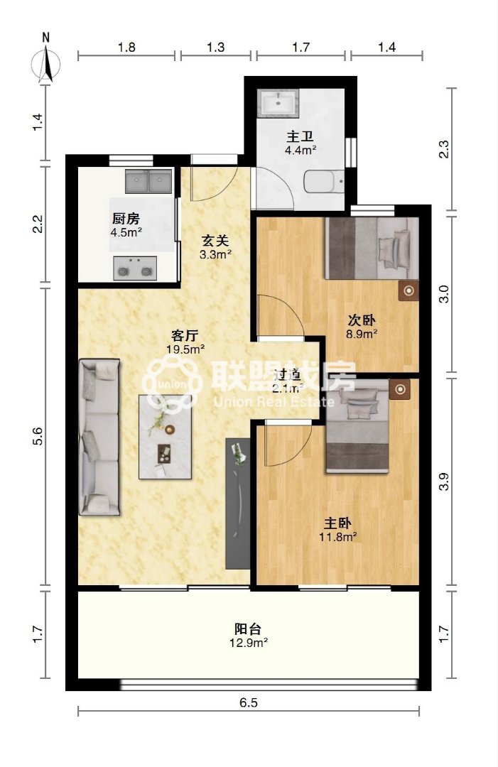 吾悦和府,吾悦和府 精致2房2厅毛坯现房 好楼层视野极好仅38万8