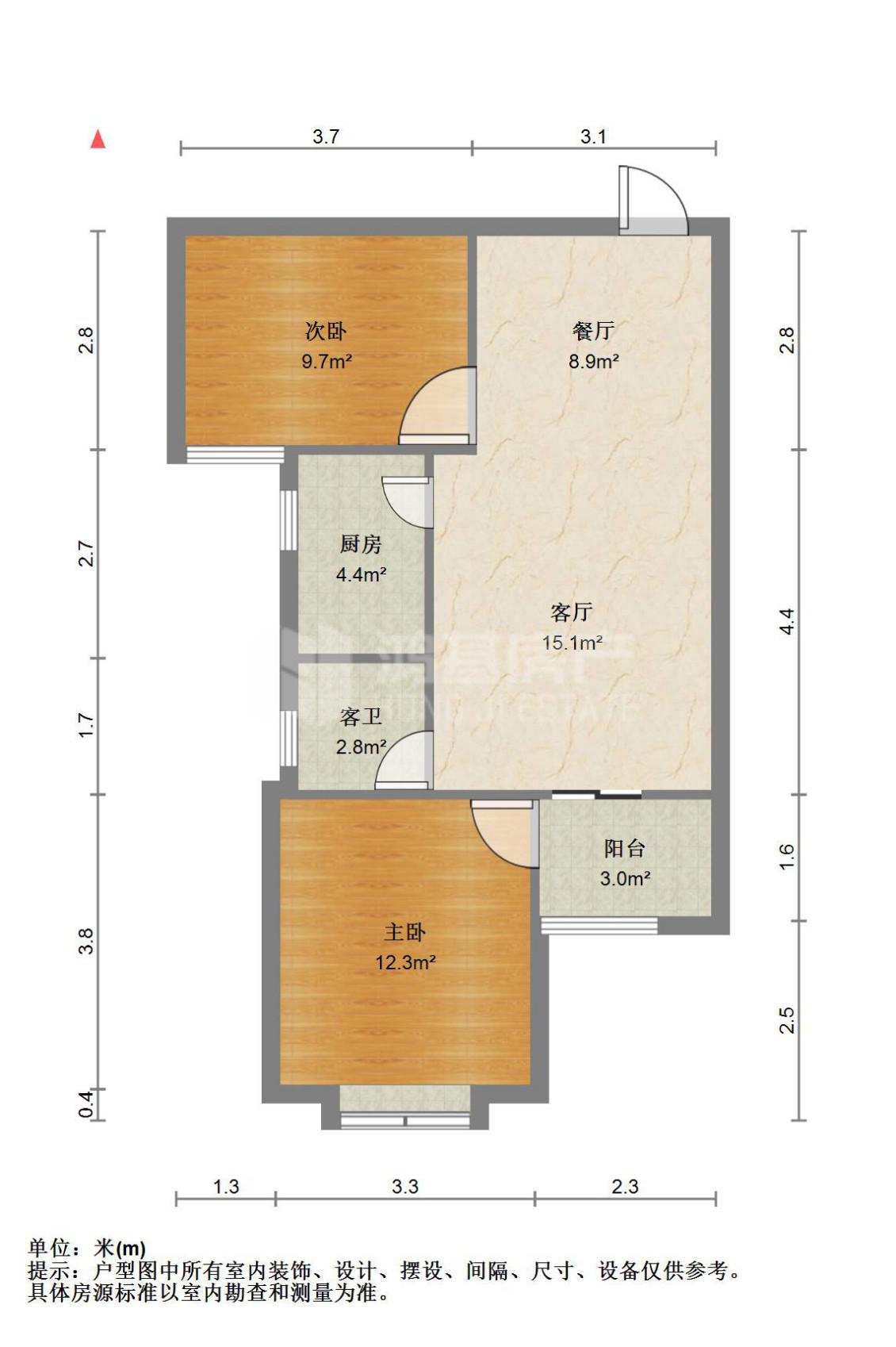 凤凰苑,2室2厅1卫2阳台2800元/月,封闭小区,随时入住8