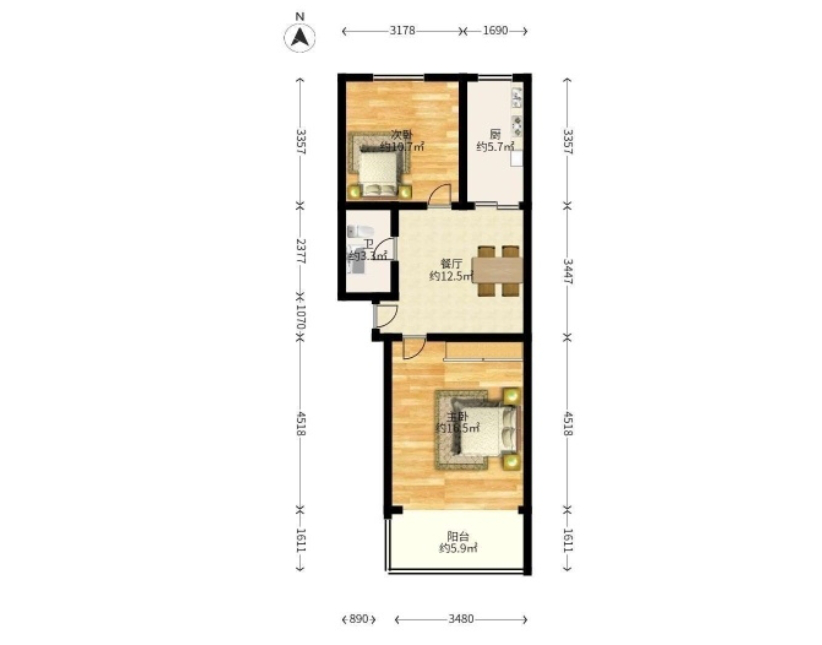 南京建邺吾悦广场,1室1厅1卫1阳台,家具家电齐全黄金楼层5