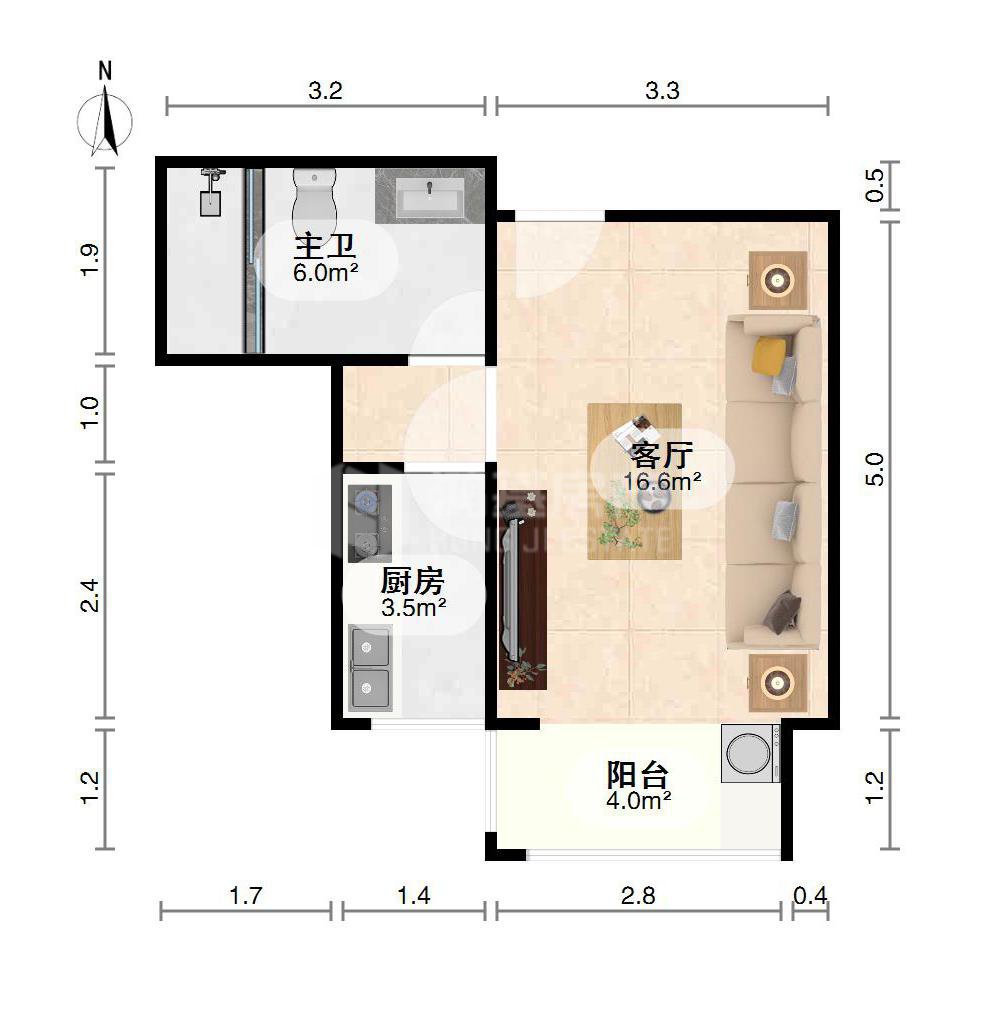 蔚蓝郡,蔚蓝郡1200元/月，家具电器齐全非常干净9