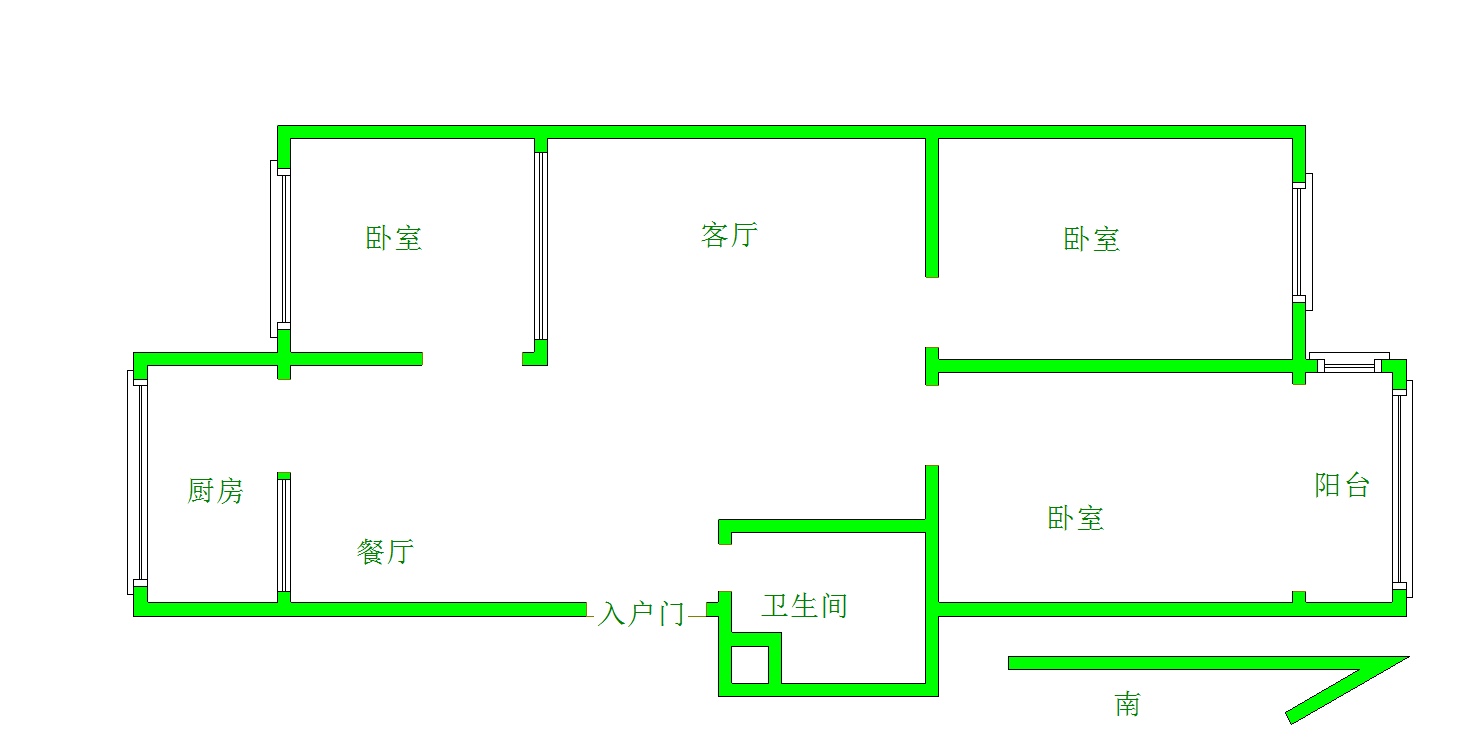 田园公寓,火炬书南北通透，三居室带地下室满五可唯110