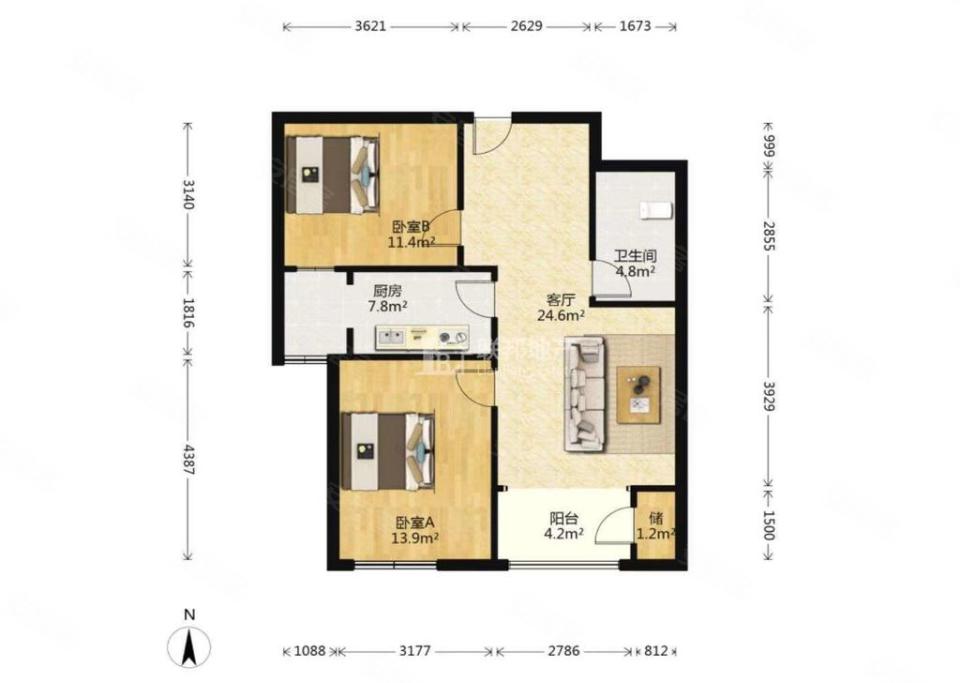 颐和家园赛罕,颐和家园赛罕区 精装两居房8