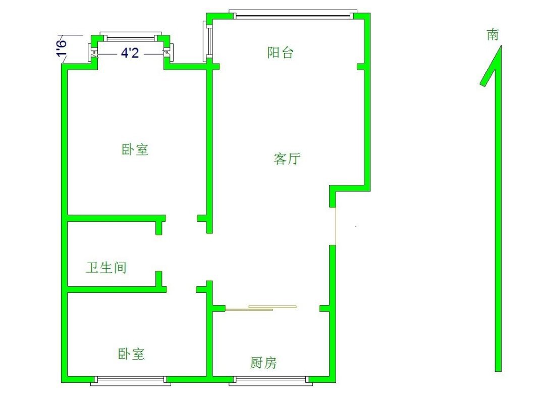 北国之春,北国之春交通便利毛坯2室1厅1卫1阳台尽享城市繁华10