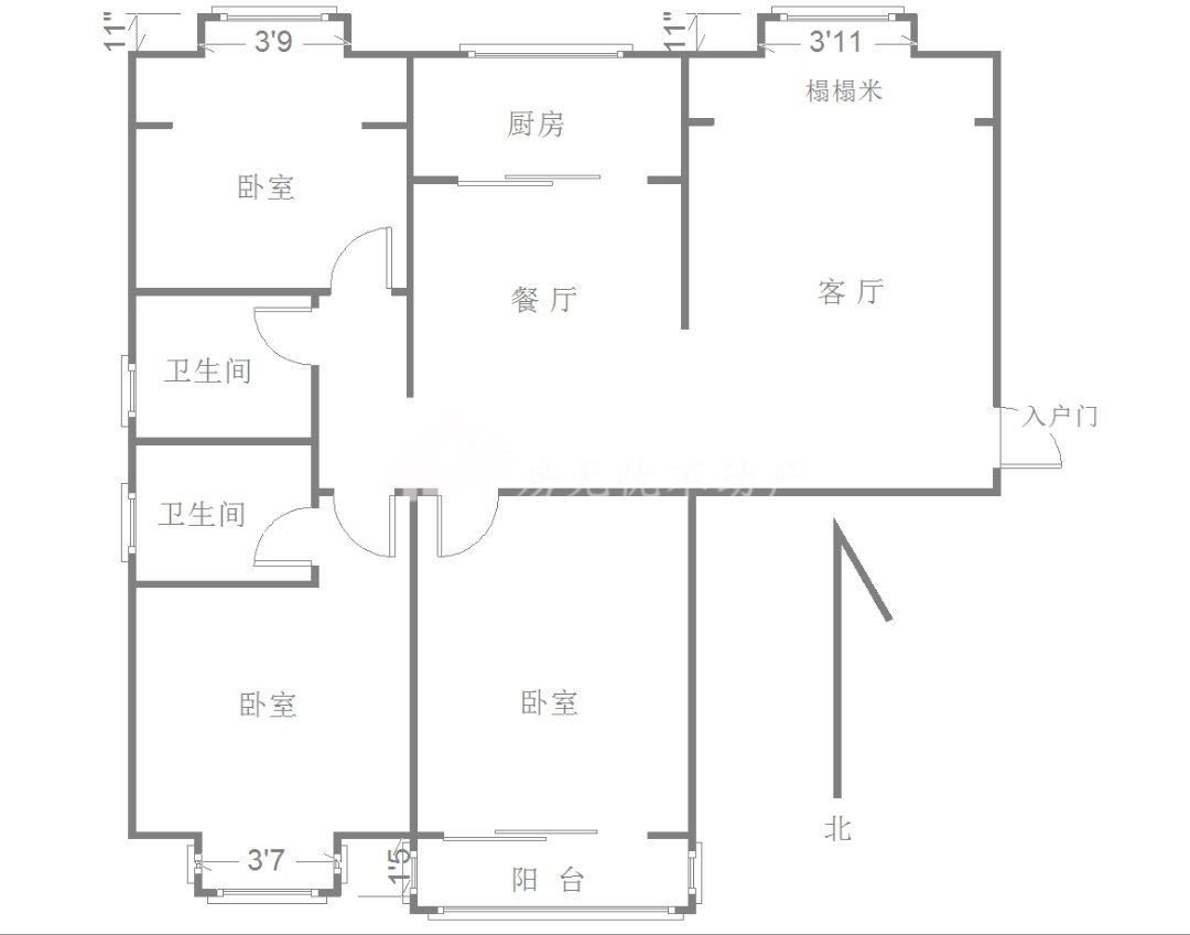 苏州西苑,婚装全明户3室2厅2卫2阳台,格局工整合理13