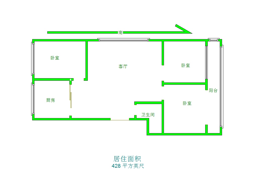 城区城区精装3室1厅1卫二手房出售10