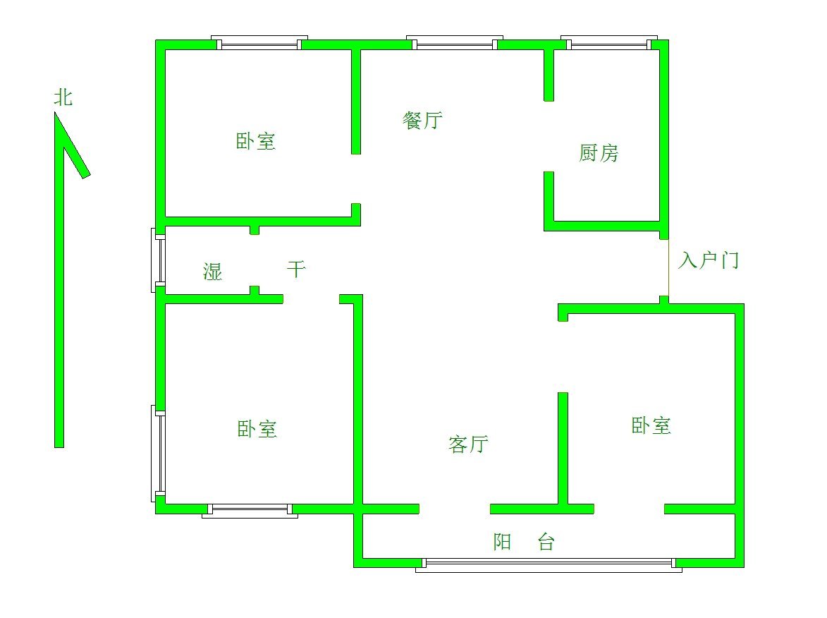 民生凤凰城17号院,3室2厅1卫，南北通透户型方正。11