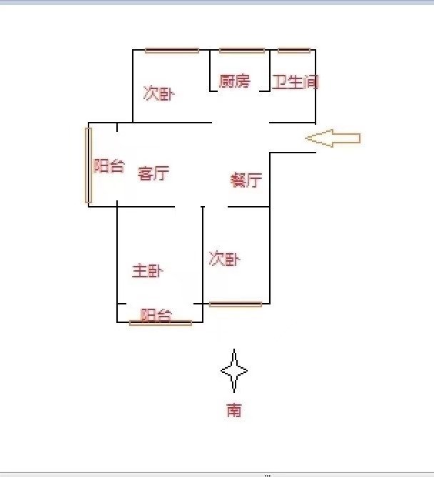 太古光华城,3室2厅1卫1阳台103㎡,阔绰客厅,超大阳台10