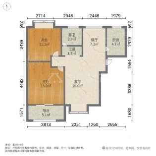 锦华名郡,锦华名郡2室2厅1卫1阳台，白领打工族快来看啊8