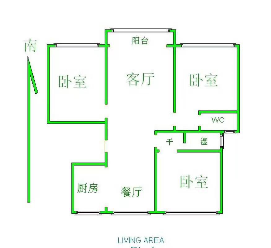 东建德州花园,东建德州南北通透的大三室11