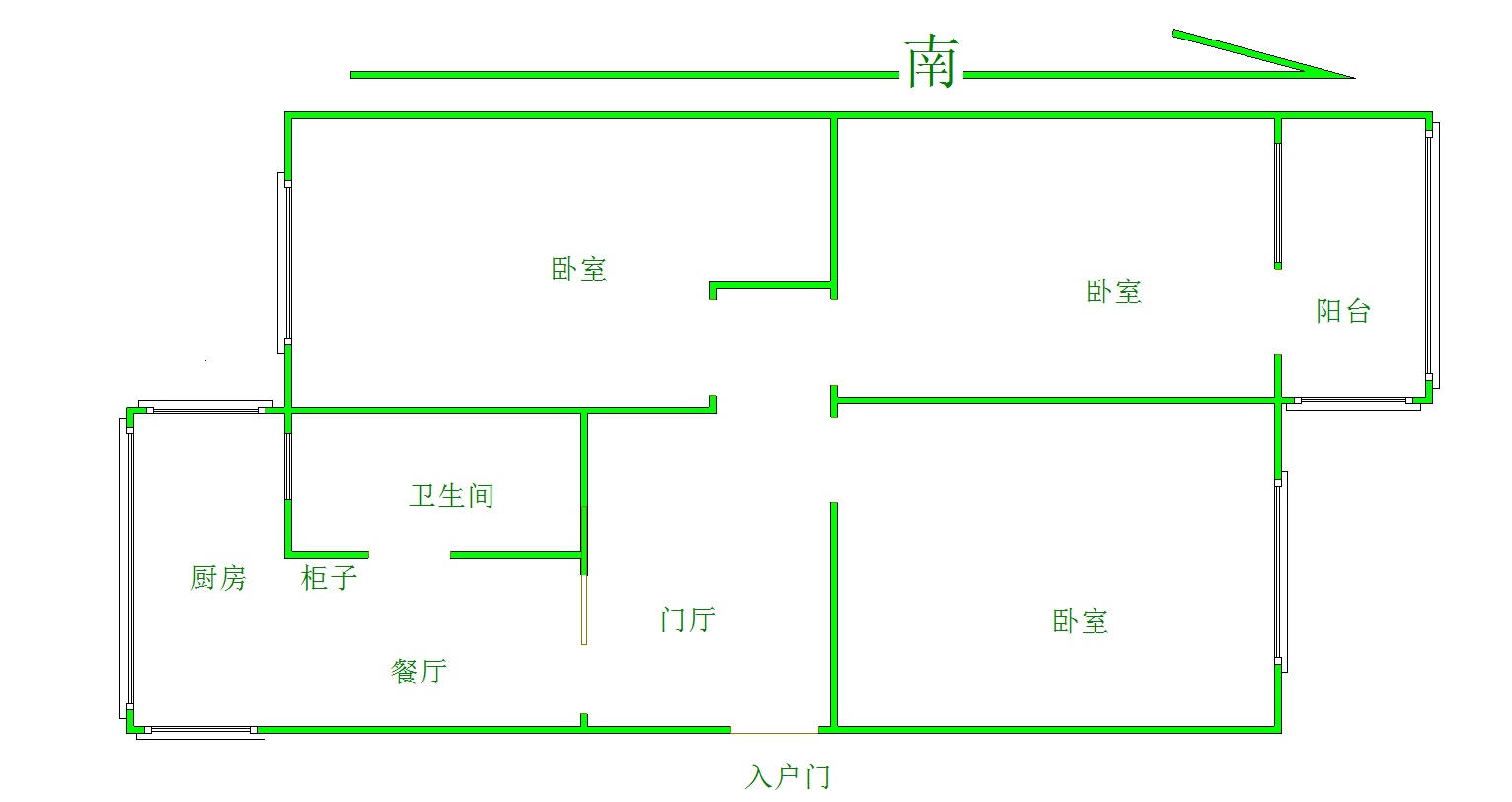 淮海十六院,清华中学对面 步梯三层 三居 大红本毛坯房9