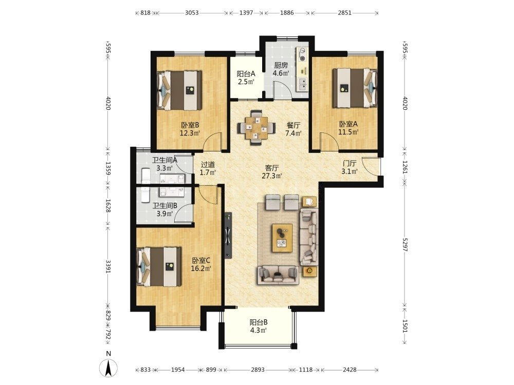 灞桥区其他精装3室1厅2卫二手房出售14